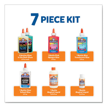 Elmer's® Mega Slime Kit, Five 5 Oz Glues, 8.75 Oz And 2.3 Oz Magical Liquid, Assorted Colors freeshipping - TVN Wholesale